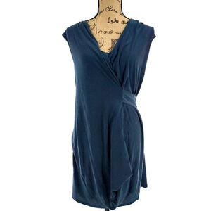 HD In Paris Women Dress XS Extra Small Blue Sleeveless Pullover Stretch Wrap‎